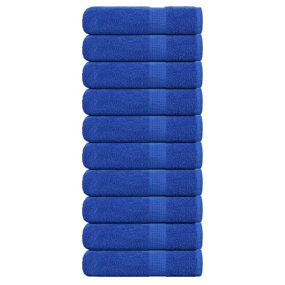 vidaXL Handdoeken 10 st 50x100 cm 360 g/m² 100% katoen blauw afbeelding 1