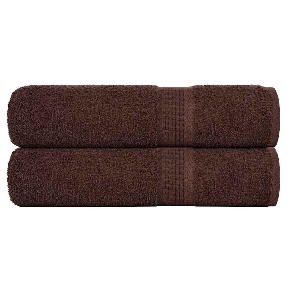 vidaXL Douchehanddoeken 2 st 70x140 cm 360 g/m² 100% katoen bruin afbeelding 1