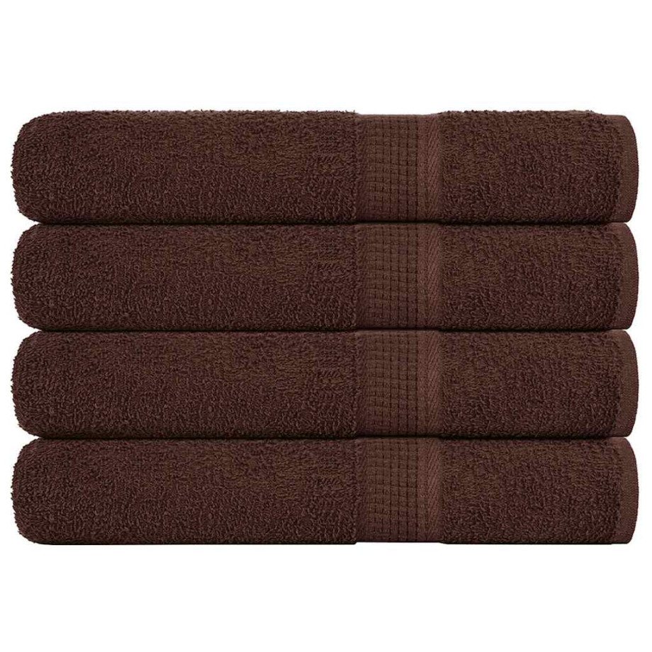 vidaXL Handdoeken 4 st 100x200 cm 360 g/m² 100% katoen bruin afbeelding 1