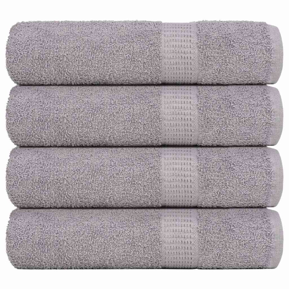 vidaXL Handdoeken 4 st 50x100 cm 360 g/m² 100% katoen grijs afbeelding 1