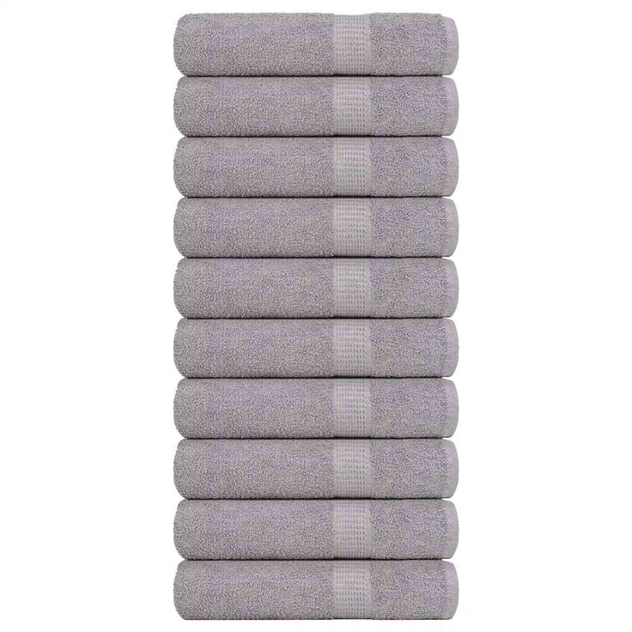 vidaXL Handdoeken 10 st 50x100 cm 360 g/m² 100% katoen grijs afbeelding 1