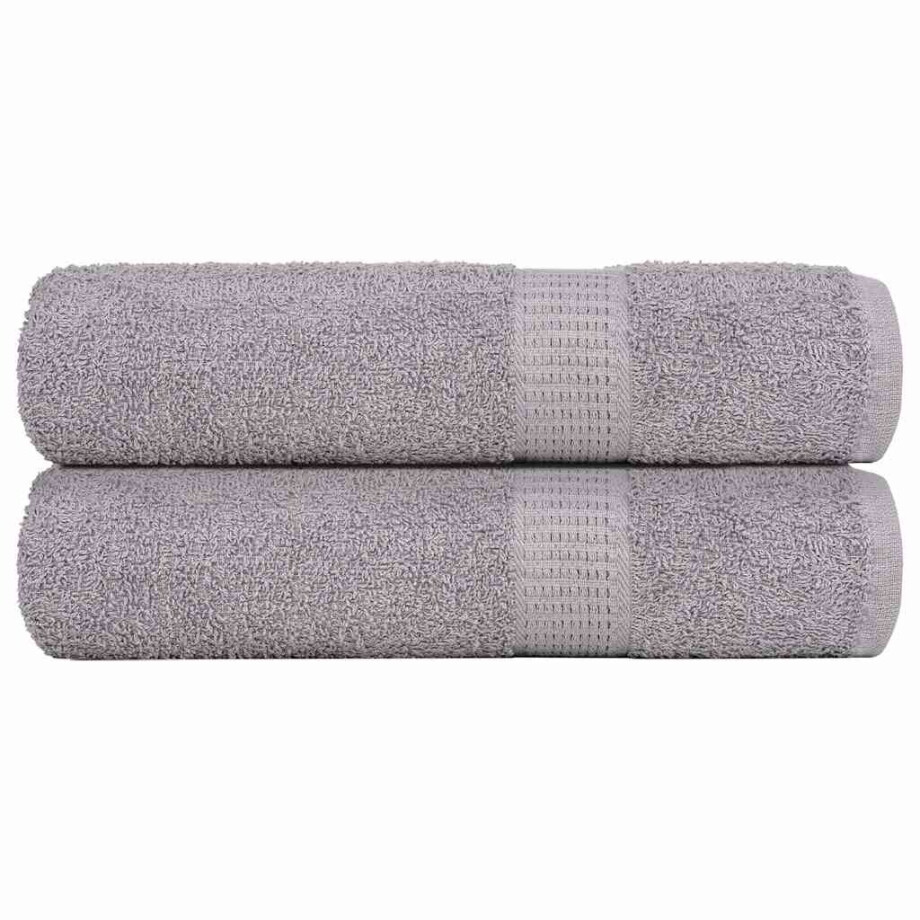 vidaXL Douchehanddoeken 2 st 70x140 cm 360 g/m² 100% katoen grijs afbeelding 1