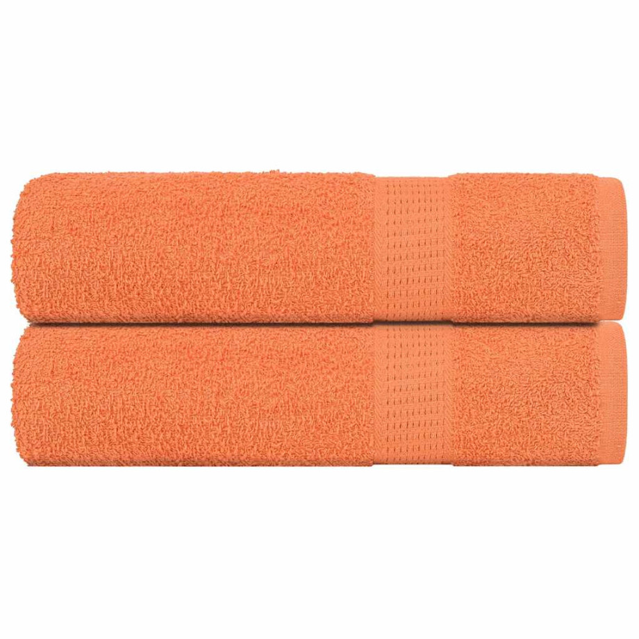 vidaXL Handdoeken 2 st 50x100 cm 360 g/m² 100% katoen oranje afbeelding 1