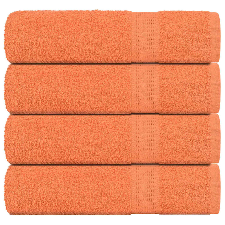 vidaXL Handdoeken 4 st 50x100 cm 360 g/m² 100% katoen oranje afbeelding 1