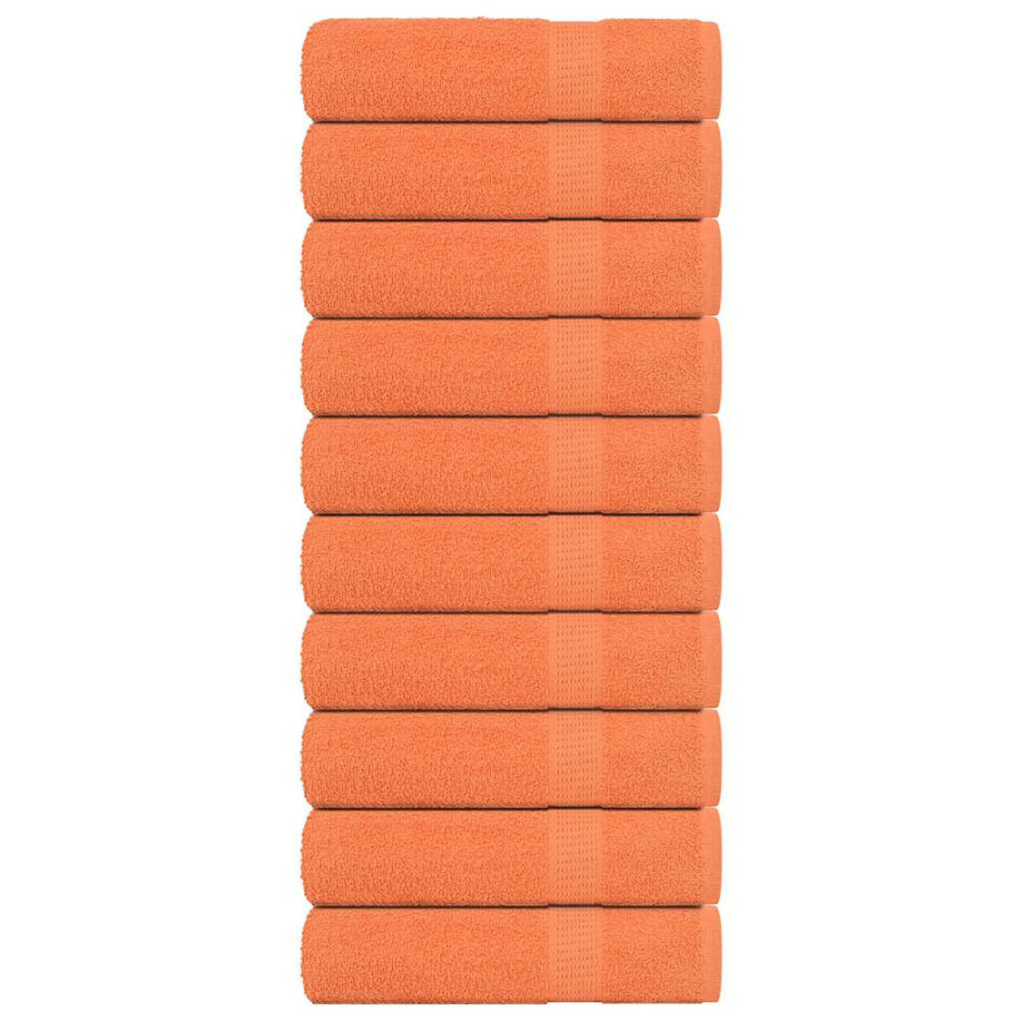 vidaXL Handdoeken 10 st 50x100 cm 360 g/m² 100% katoen oranje afbeelding 1