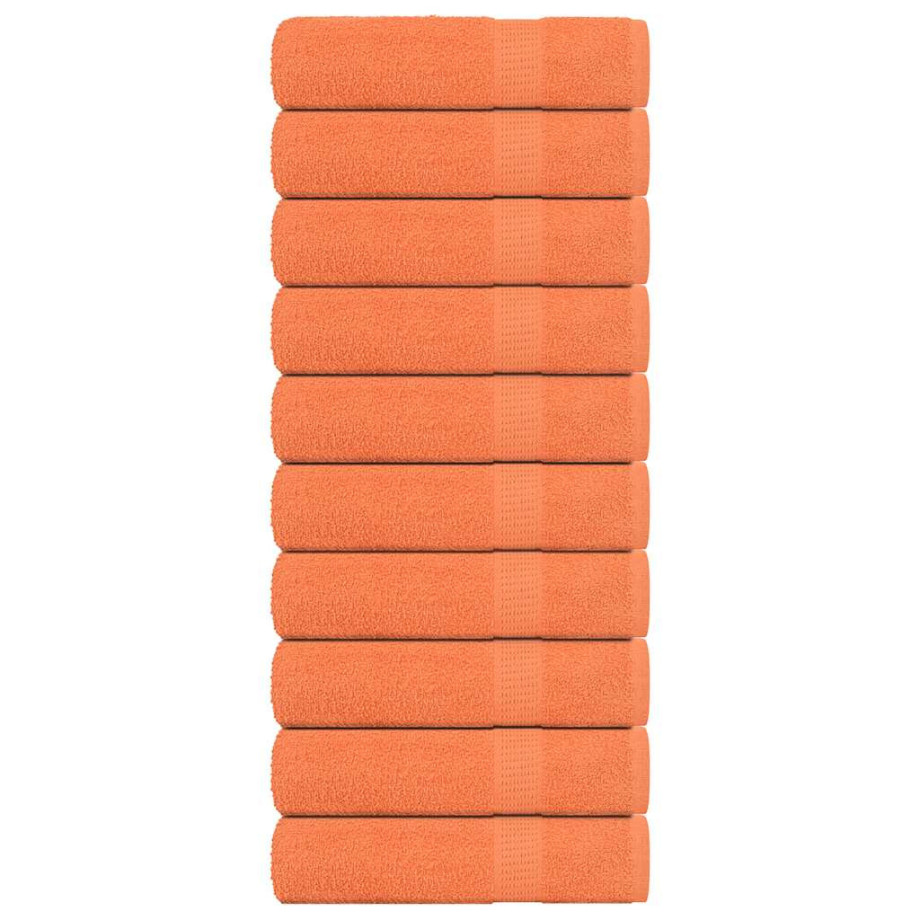 vidaXL Douchehanddoeken 10 st 70x140 cm 360 g/m² 100% katoen oranje afbeelding 1