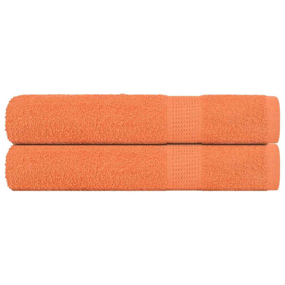 vidaXL Saunahanddoeken 2 st 80x200 cm 360 g/m² 100% katoen oranje afbeelding 1