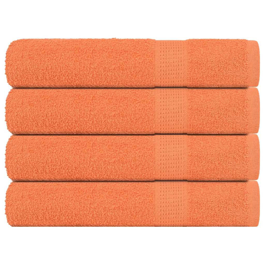 vidaXL Saunahanddoeken 4 st 80x200 cm 360 g/m² 100% katoen oranje afbeelding 1