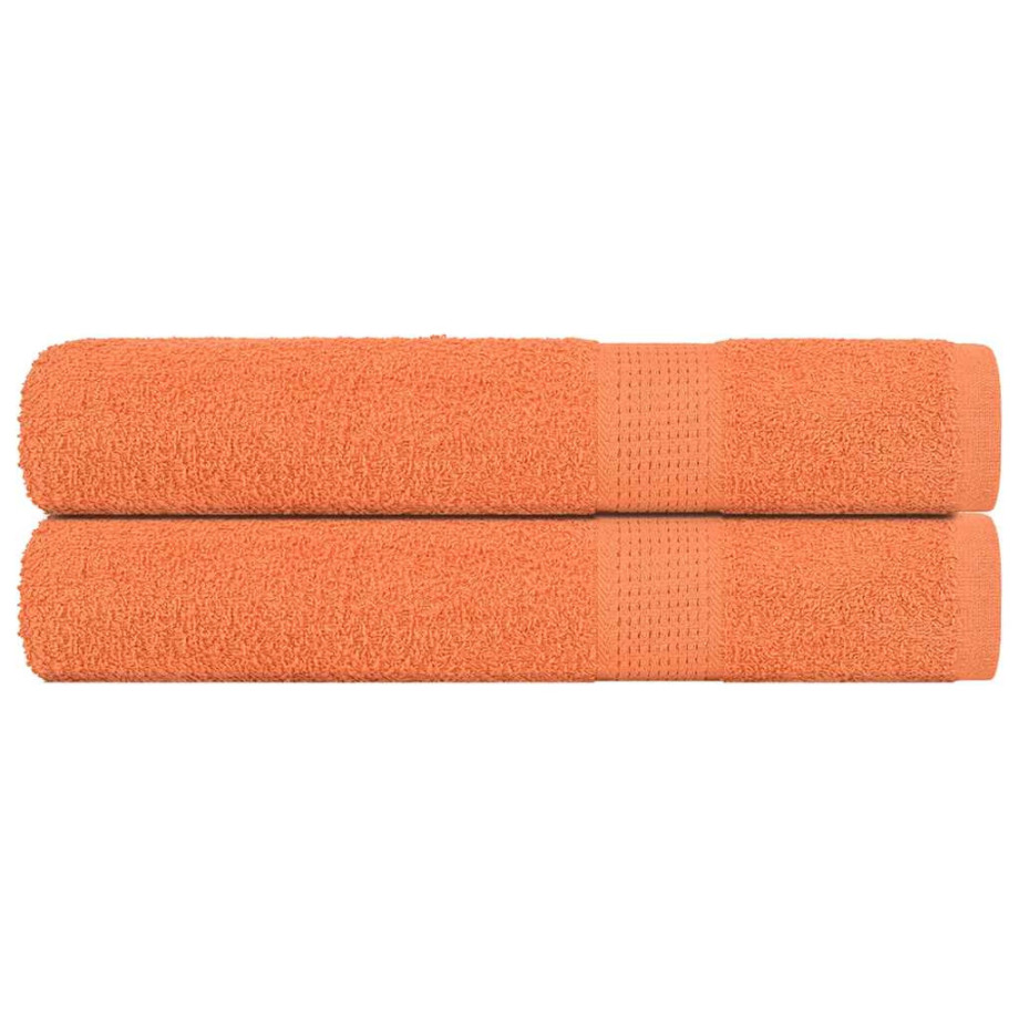 vidaXL Handdoeken 2 st 100x200 cm 360 g/m² 100% katoen oranje afbeelding 1