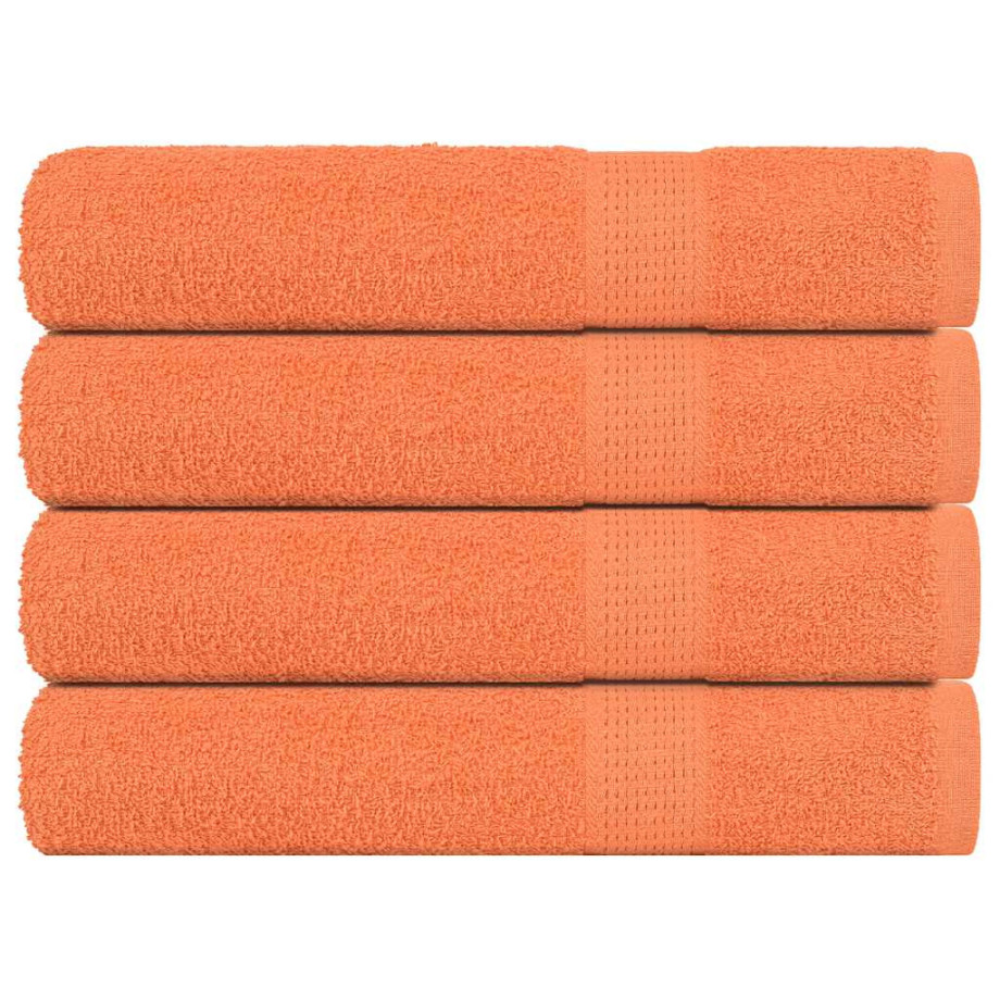 vidaXL Handdoeken 4 st 100x200 cm 360 g/m² 100% katoen oranje afbeelding 1