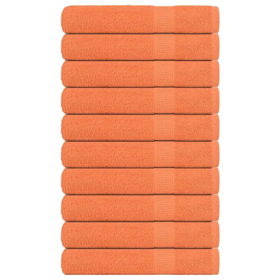 vidaXL Handdoeken 10 st 100x200 cm 360 g/m² 100% katoen oranje afbeelding 1