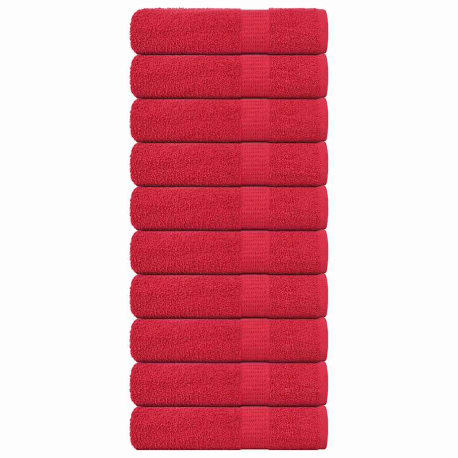 vidaXL Douchehanddoeken 10 st 70x140 cm 360 g/m² 100% katoen rood afbeelding 1