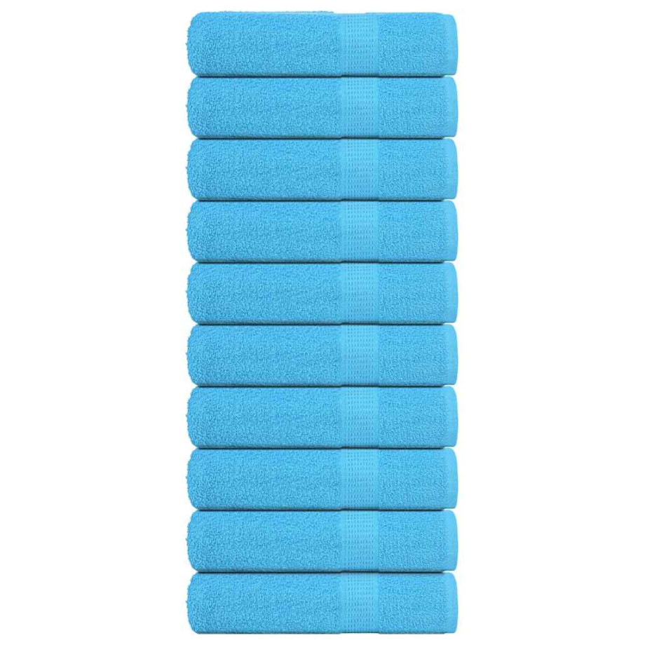 vidaXL Handdoeken 10 st 50x100 cm 360 g/m² 100% katoen turquoise afbeelding 1