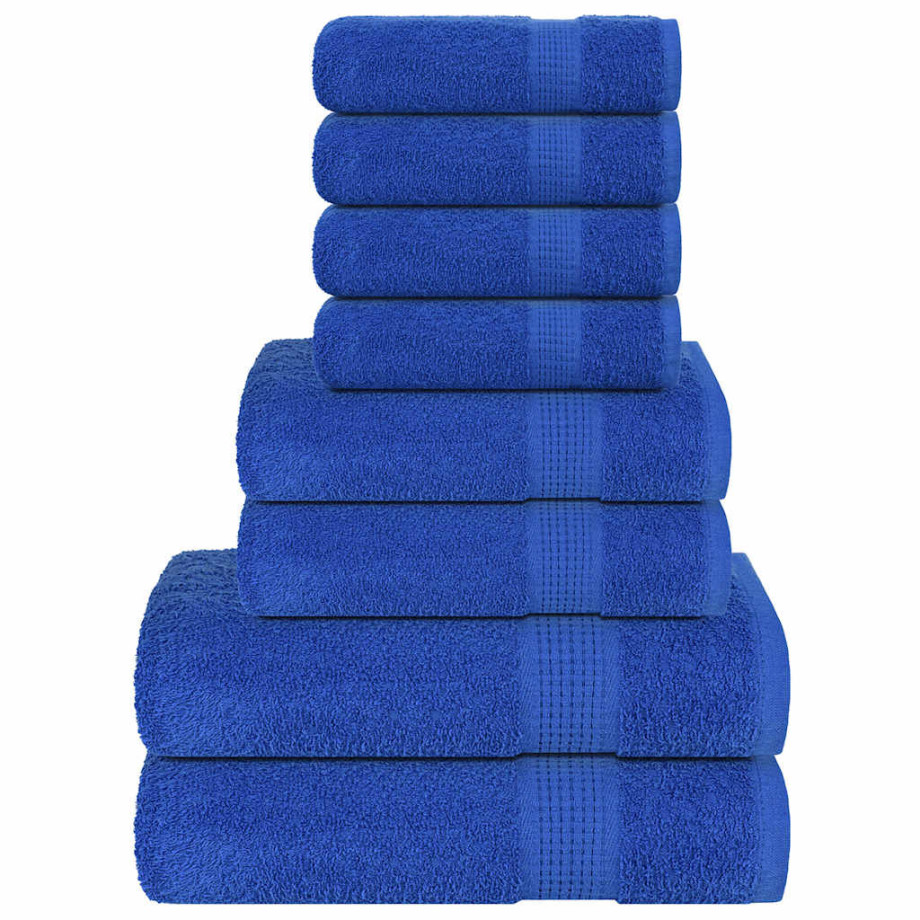 vidaXL 8-delige Handdoekenset 360 g/m² 100% katoen blauw afbeelding 1