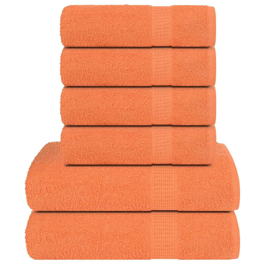 vidaXL 6-delige Handdoekenset 360 g/m² 100% katoen oranje afbeelding 1