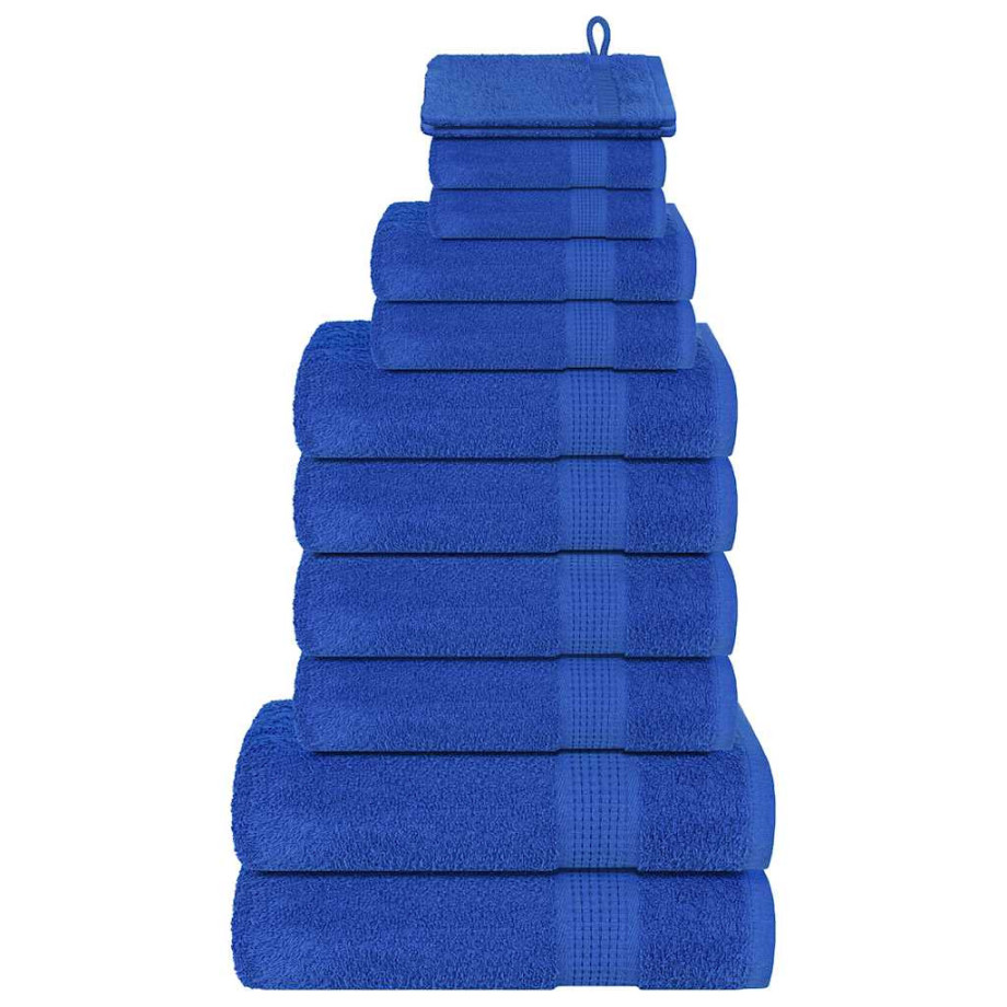 vidaXL 12-delige Handdoekenset 360 g/m² 100% katoen blauw afbeelding 1