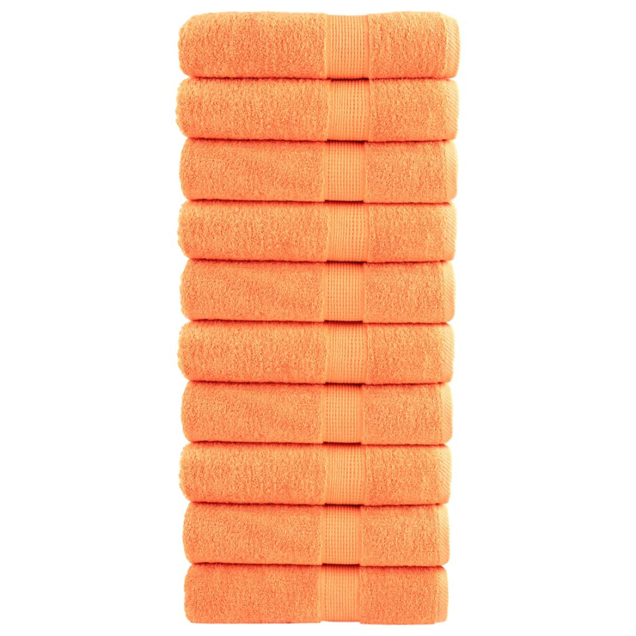 vidaXL Badhanddoeken SOLUND 10 st 600 g/m² 70x140 cm oranje afbeelding 1