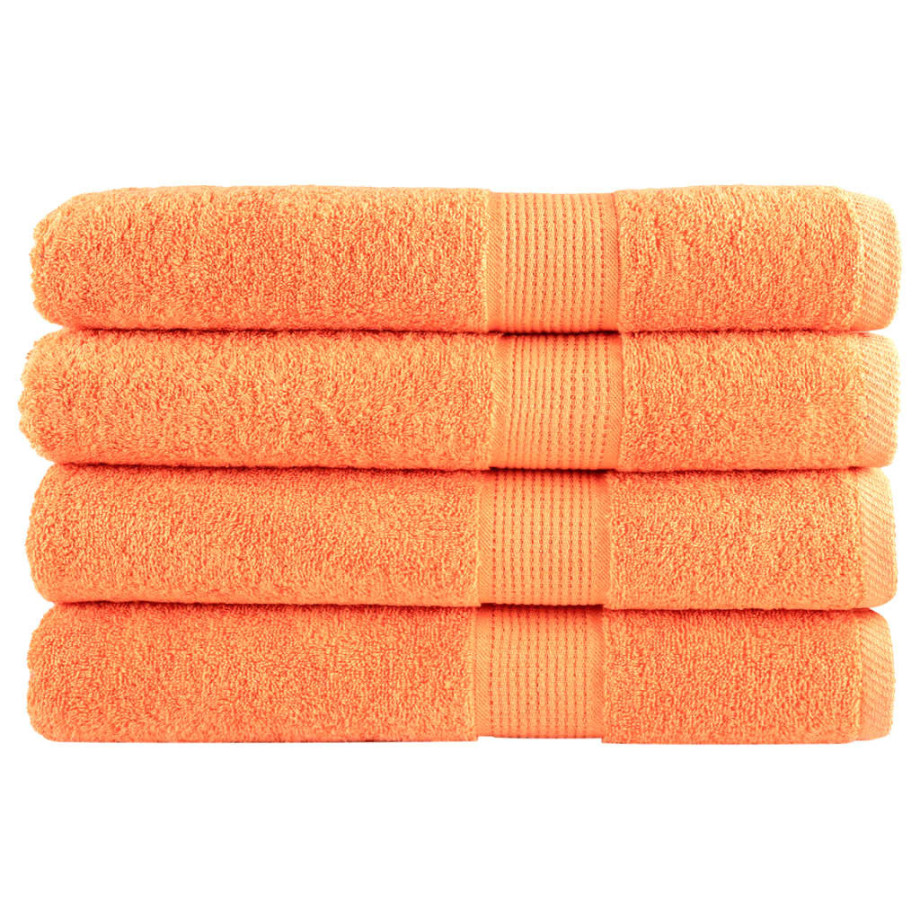 vidaXL Saunadoeken SOLUND 4 st 600 g/m² 80x200 cm oranje afbeelding 1