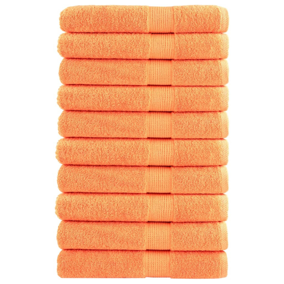 vidaXL Saunadoeken SOLUND 10 st 600 g/m² 80x200 cm oranje afbeelding 1