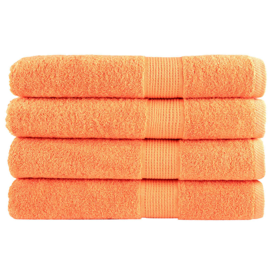 vidaXL Handdoeken SOLUND 4 st 600 g/m² 100x200 cm oranje afbeelding 1