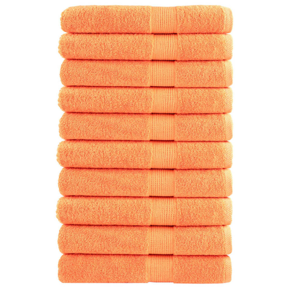 vidaXL Handdoeken SOLUND 10 st 600 g/m² 100x200 cm oranje afbeelding 1