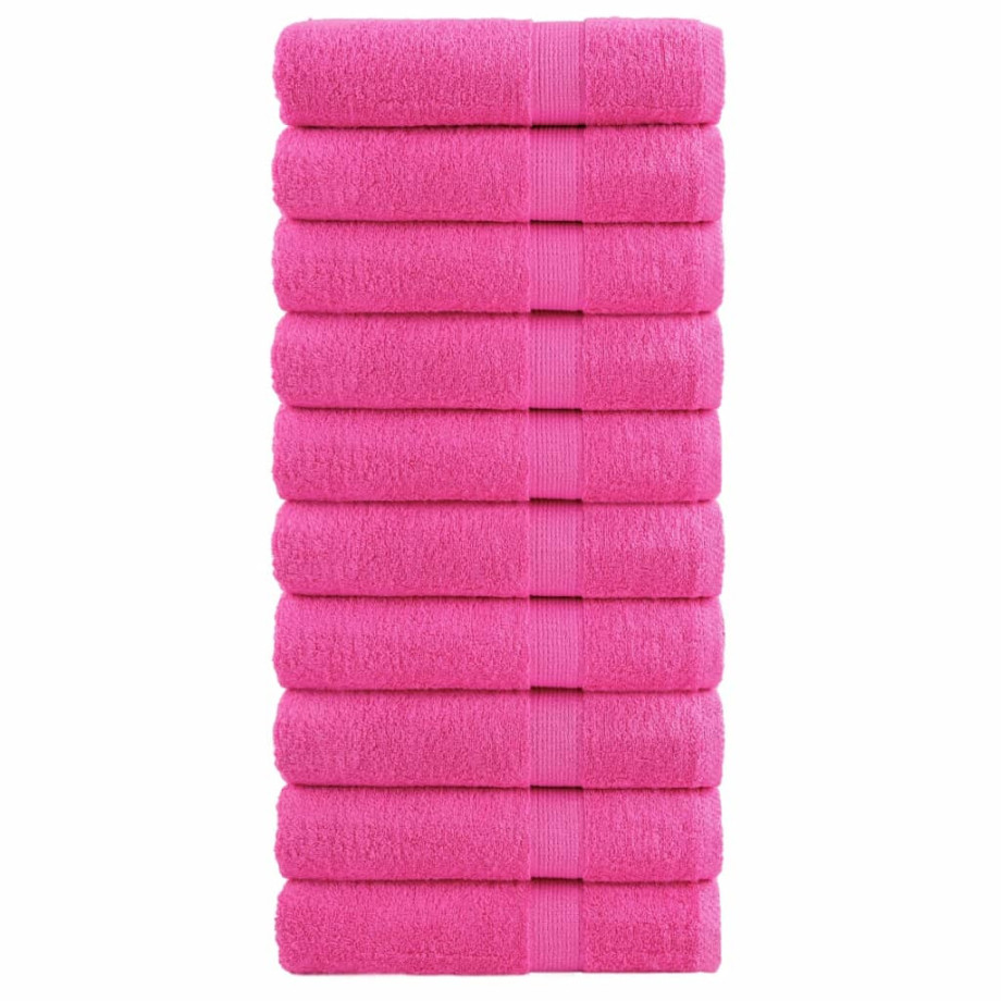 vidaXL Handdoeken SOLUND 10 st 600 g/m² 50x100 cm roze afbeelding 1