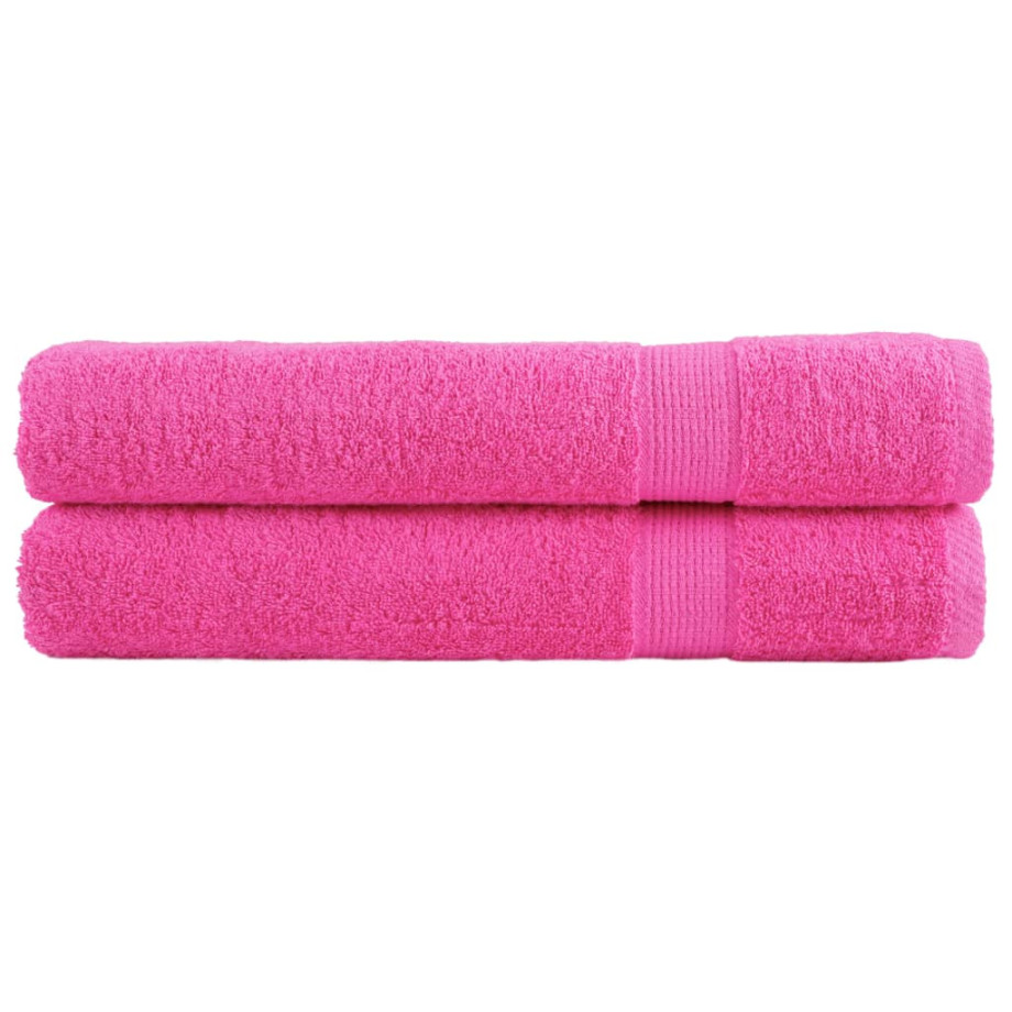 vidaXL Saunadoeken SOLUND 2 st 600 g/m² 80x200 cm roze afbeelding 1