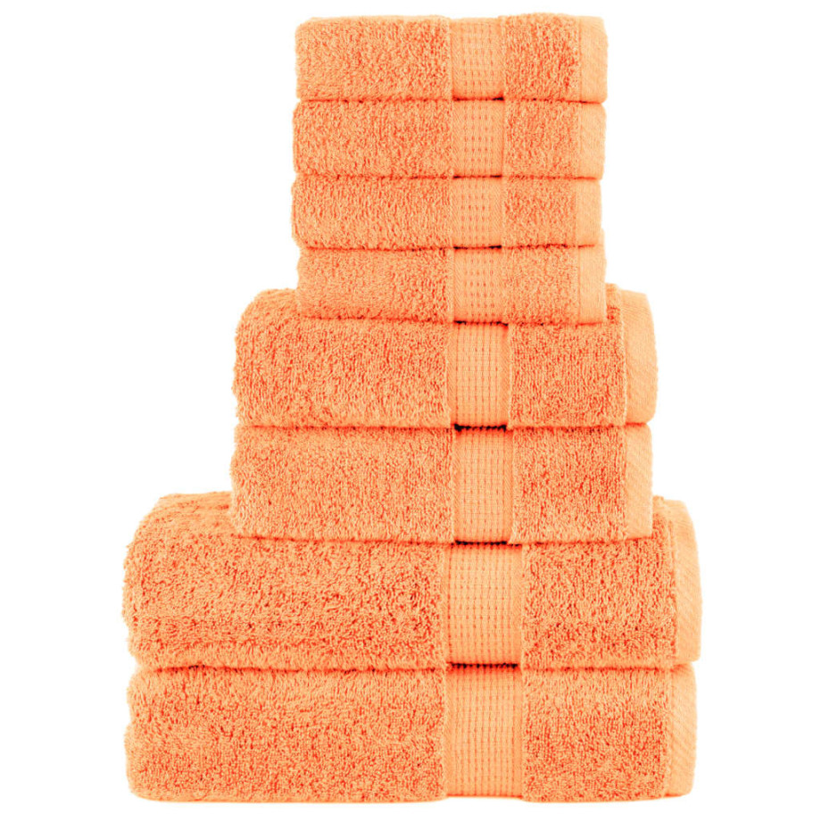 vidaXL 8-delige Handdoekenset SOLUND 600 g/m² oranje afbeelding 1