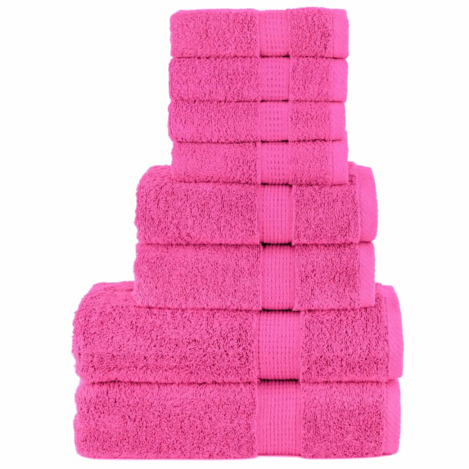 vidaXL 8-delige Handdoekenset SOLUND 600 g/m² roze afbeelding 1