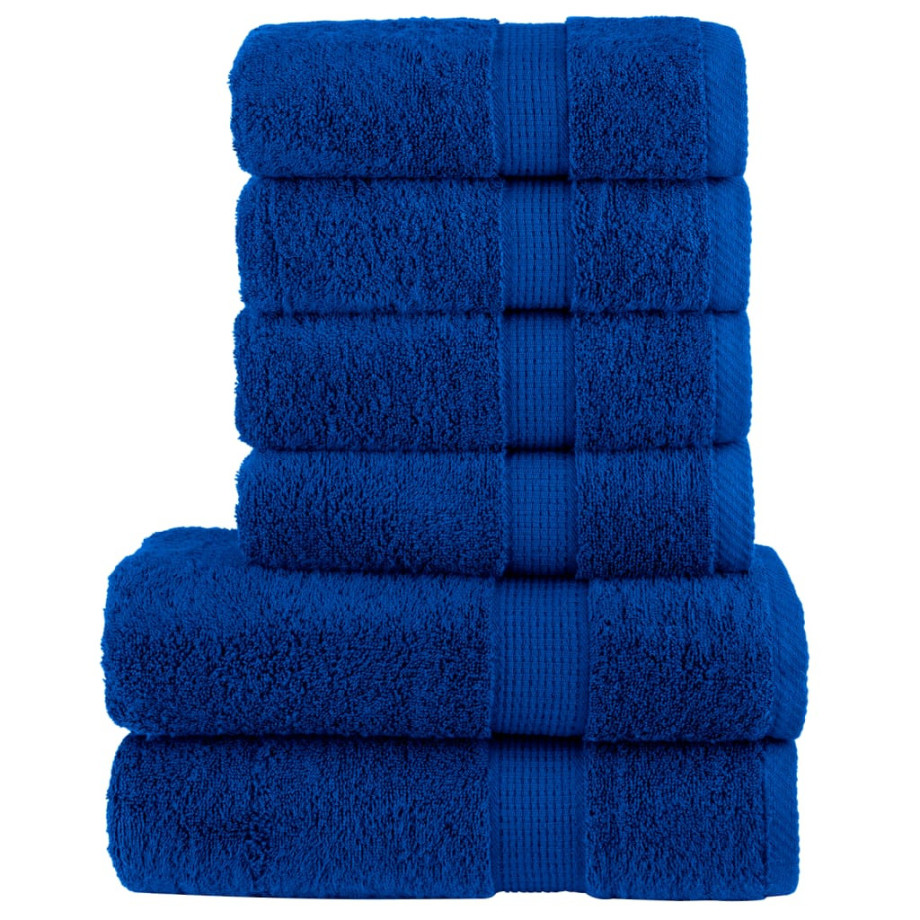 vidaXL 6-delige Handdoekenset SOLUND 600 g/m² blauw afbeelding 1