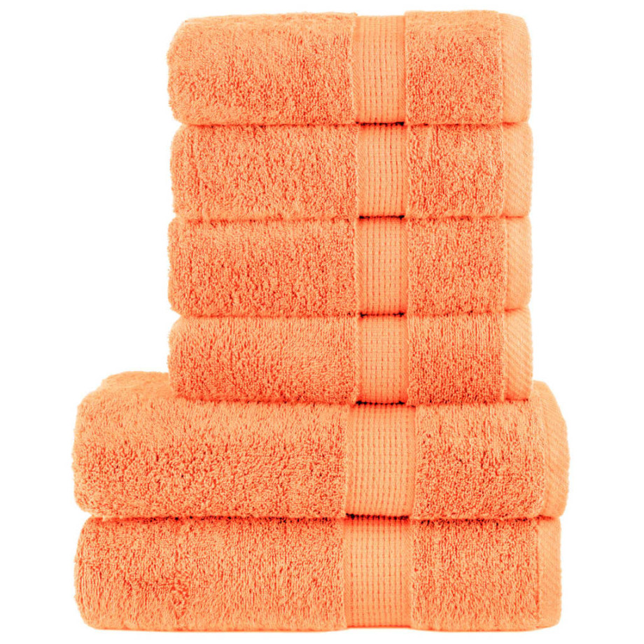 vidaXL 6-delige Handdoekenset SOLUND 600 g/m² oranje afbeelding 1