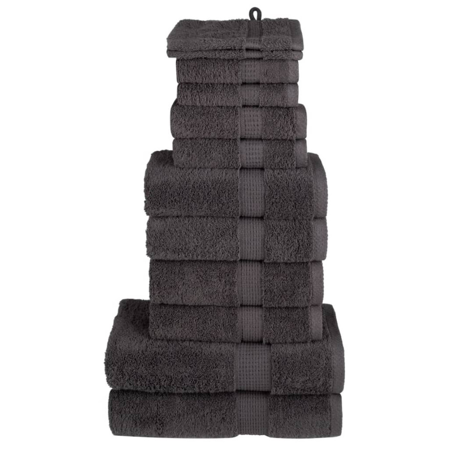 vidaXL 12-delige Handdoekenset SOLUND 600 g/m² antracietkleurig afbeelding 1