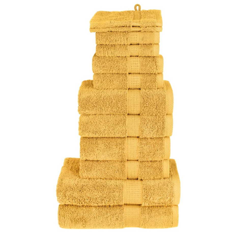 vidaXL 12-delige Handdoekenset SOLUND 600 g/m² goudkleurig afbeelding 1