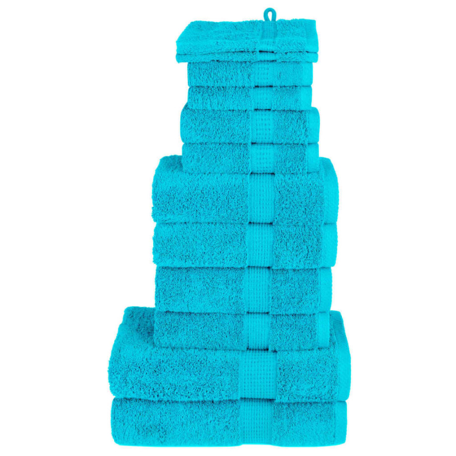 vidaXL 12-delige Handdoekenset SOLUND 600 g/m² turquoise afbeelding 1