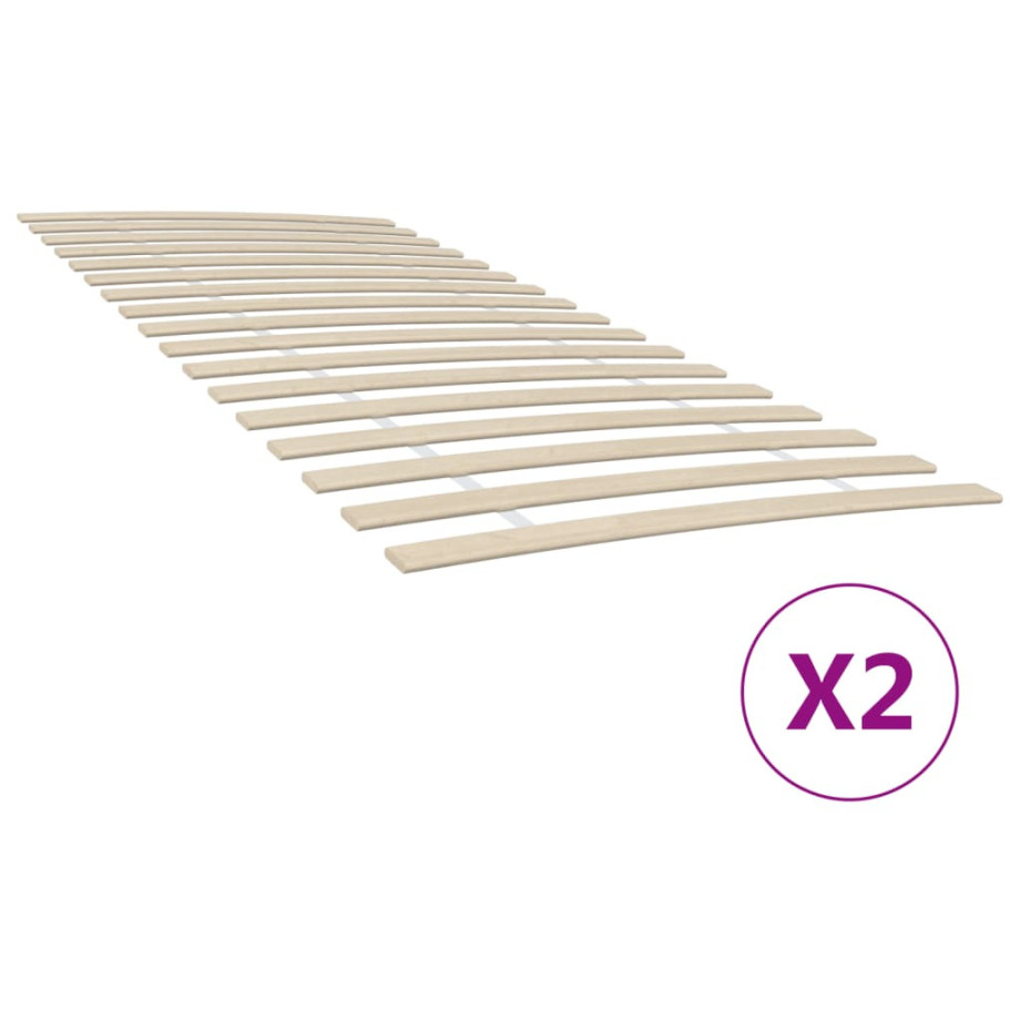 vidaXL Lattenbodems 2 st met 34 latten 90x200 cm afbeelding 1