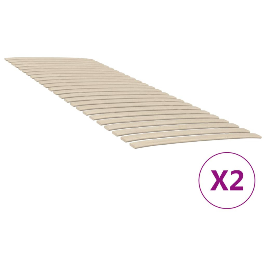 vidaXL Lattenbodems 2 st met 48 latten 70x200 cm afbeelding 1