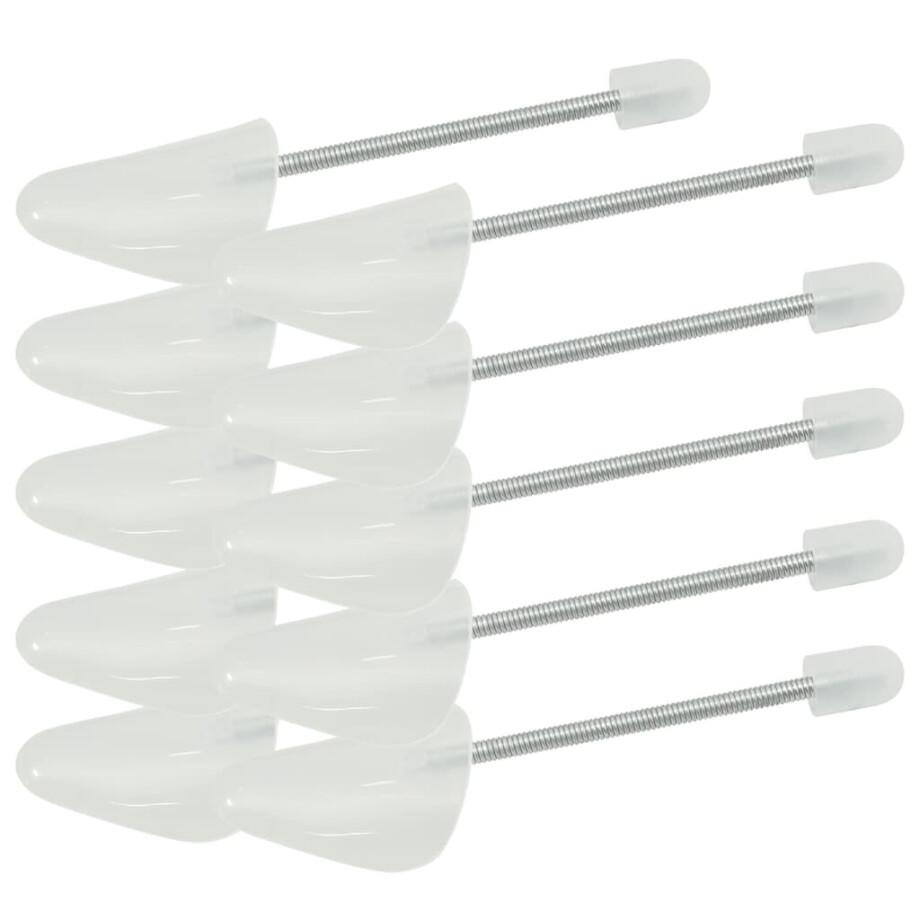 vidaXL Schoenspanners 5 paar EU 35-38 kunststof wit afbeelding 1