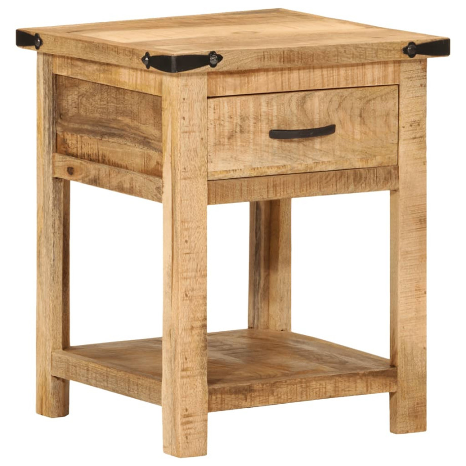 vidaXL Nachtkastje 40x40x50 cm massief mangohout afbeelding 1