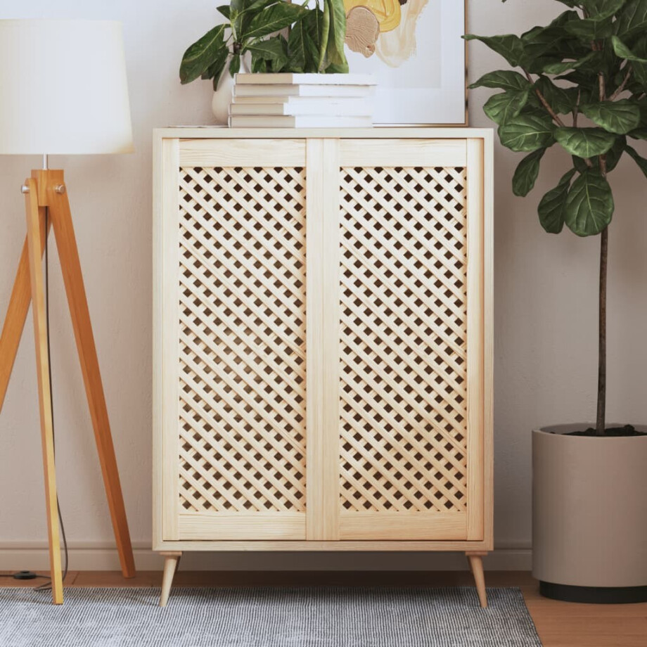 vidaXL Kastdeuren met latwerk 2 st 39,5x99 cm massief grenenhout vidaXL Kastdeuren met latwerk 2 st 39,5x99 cm massief grenenhout afbeelding 1