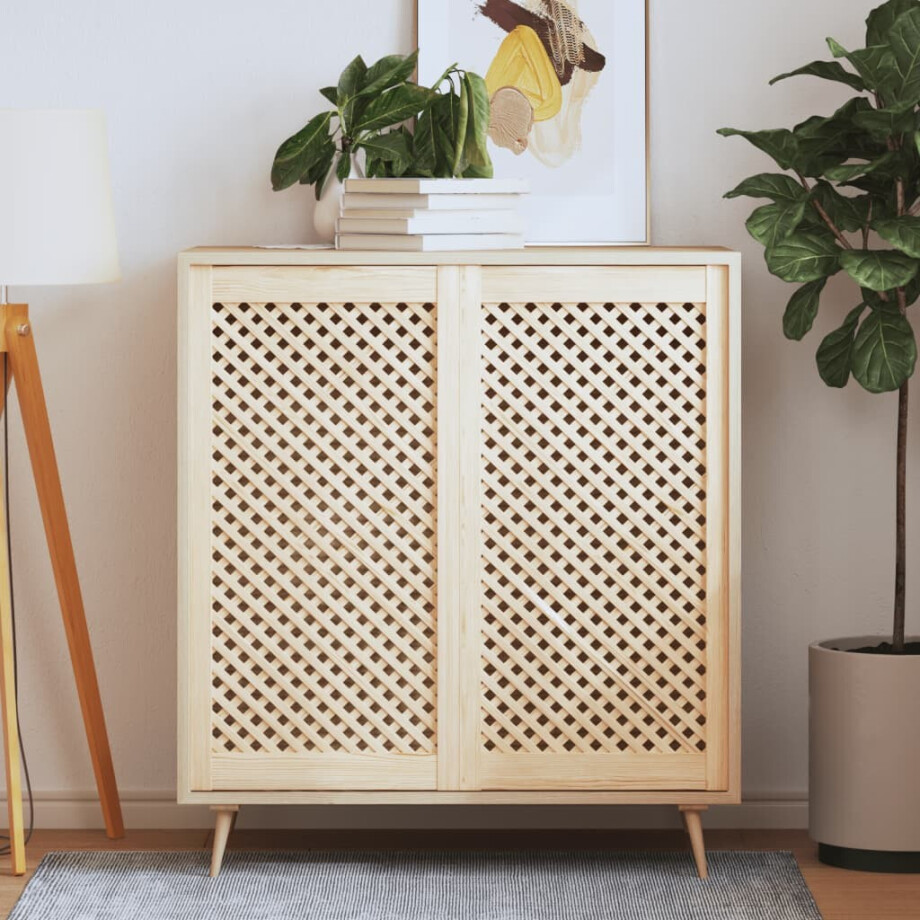 vidaXL Kastdeuren met latwerk 2 st 49,5x99 cm massief grenenhout vidaXL Kastdeuren met latwerk 2 st 49,5x99 cm massief grenenhout afbeelding 1