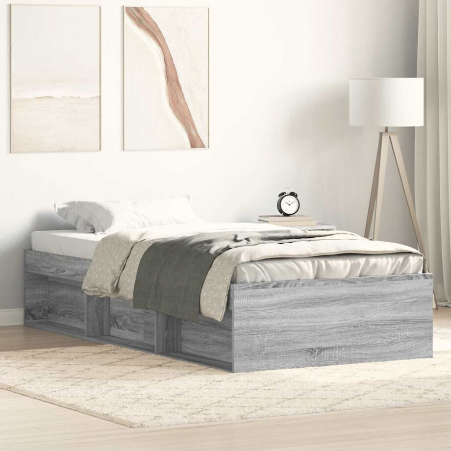 vidaXL Bedframe grijs sonoma eikenkleurig 90x190 cm afbeelding 1