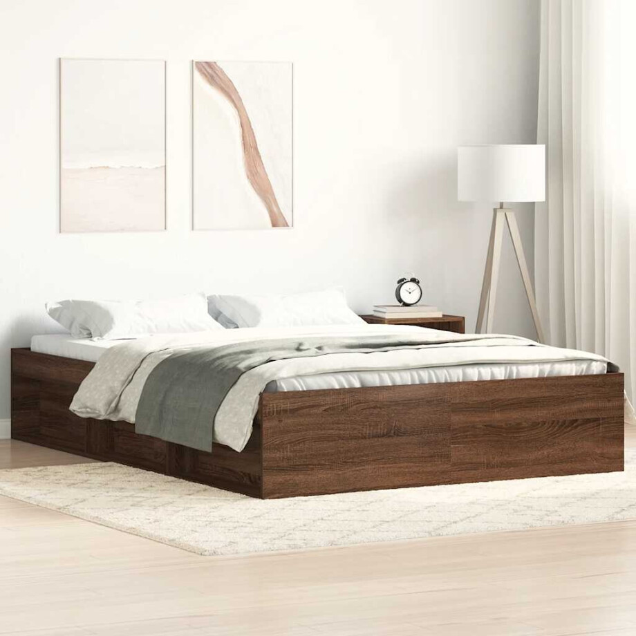 vidaXL Bedframe bruin eikenkleur 120x190 cm afbeelding 1