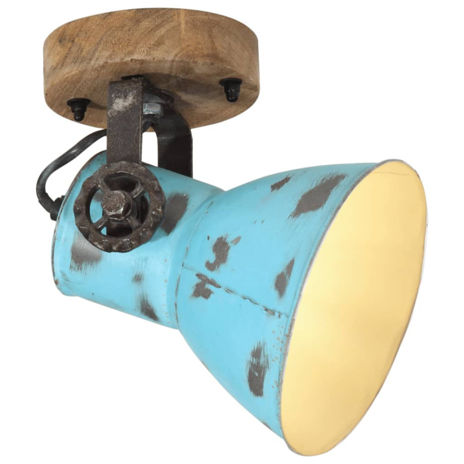 vidaXL Wandlamp 25 W E27 11,5x11,5x25 cm verweerd blauw afbeelding 1