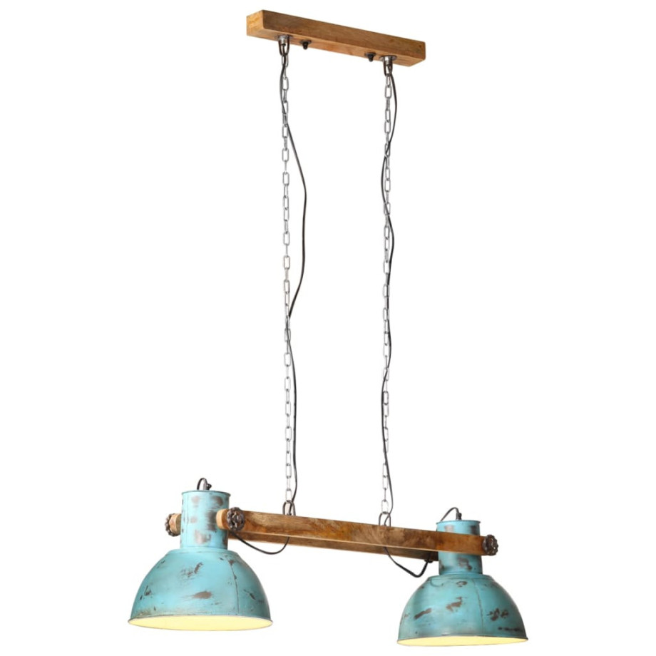 vidaXL Hanglamp 25 W E27 85x28x109 cm verweerd blauw afbeelding 1