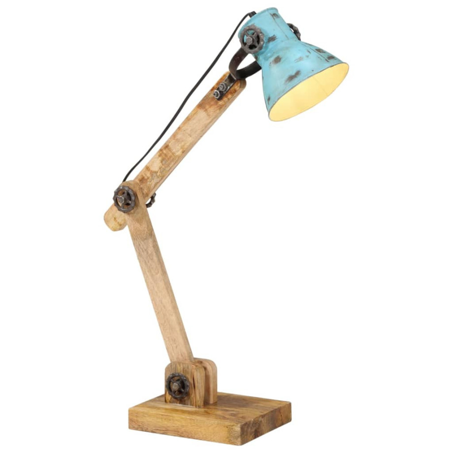 vidaXL Bureaulamp 25 W E27 23x18x96 cm verweerd blauw afbeelding 1