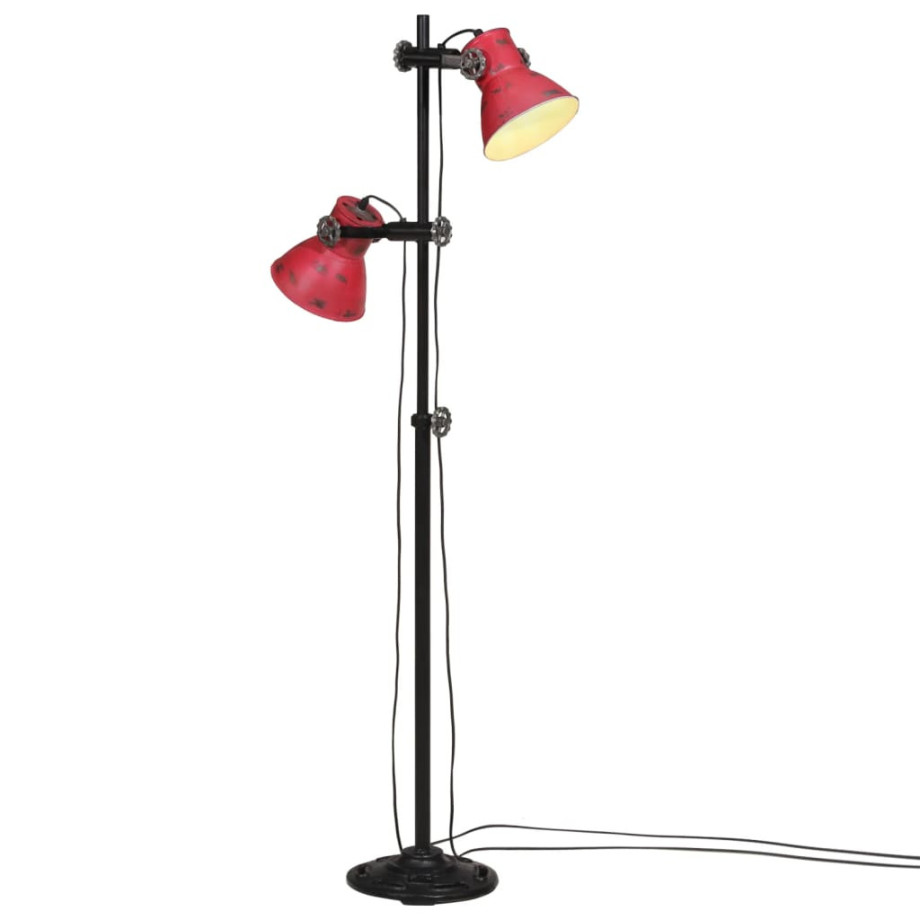 vidaXL Vloerlamp 25 W E27 25x25x90/140 cm verweerd rood afbeelding 1