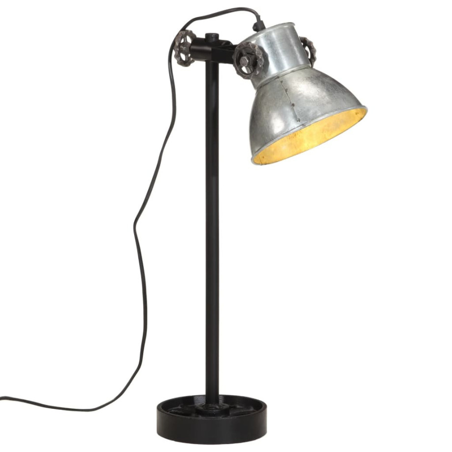 vidaXL Bureaulamp 25 W E27 15x15x55 cm vintage zilverkleurig afbeelding 1