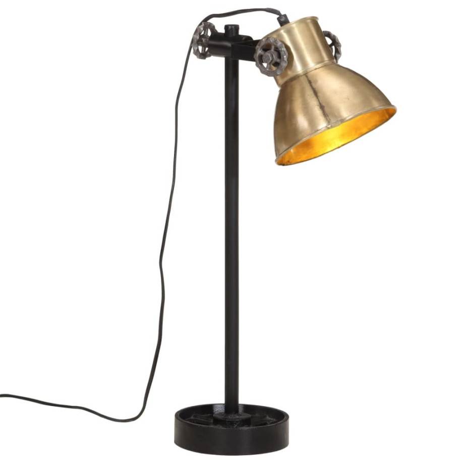 vidaXL Bureaulamp 25 W E27 15x15x55 cm antiek messing afbeelding 1