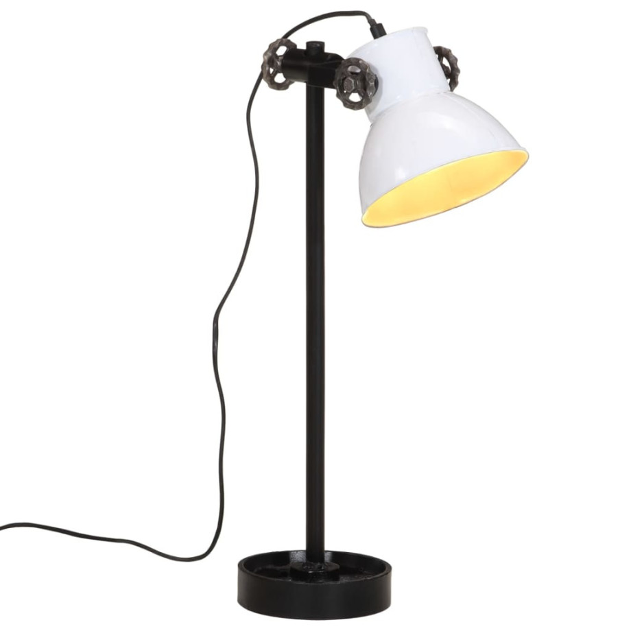 vidaXL Bureaulamp 25 W E27 15x15x55 cm wit afbeelding 1