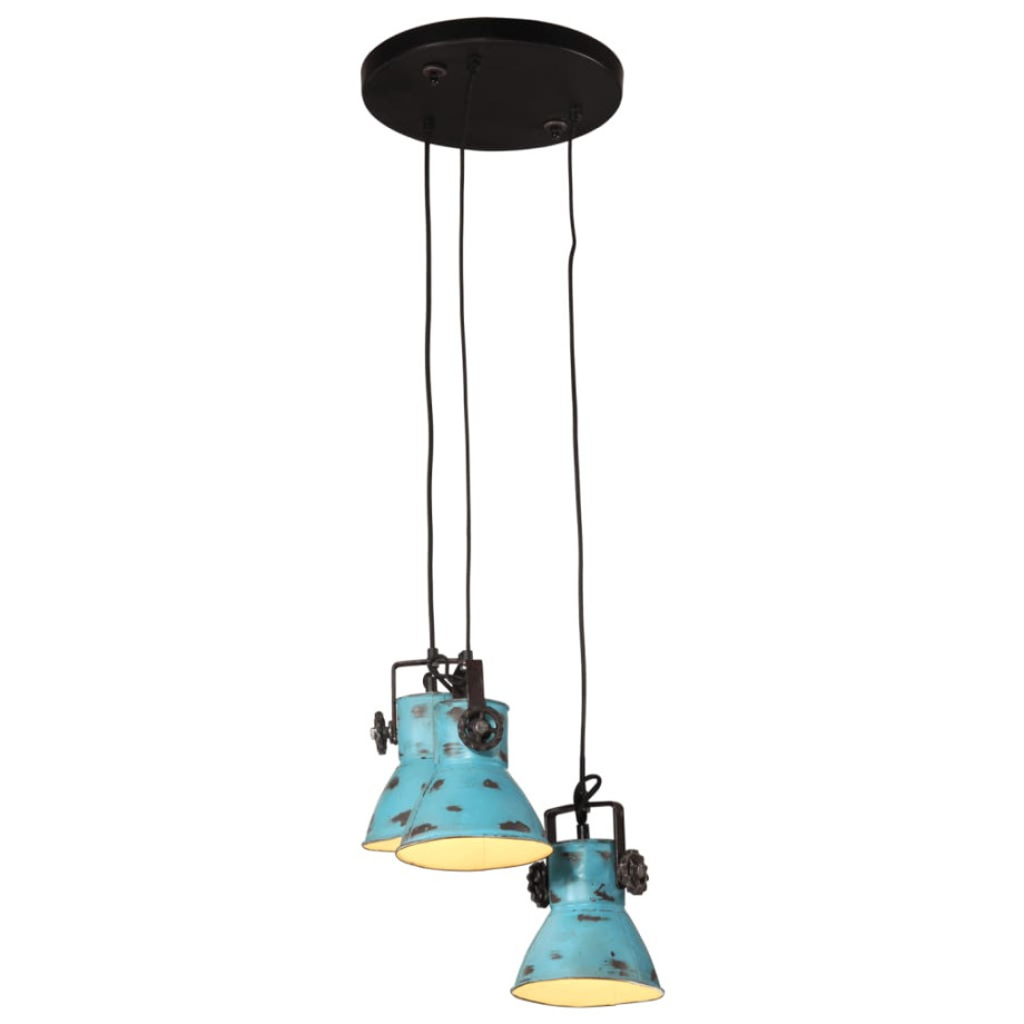 vidaXL Hanglamp 25 W E27 30x30x100 cm verweerd blauw afbeelding 1